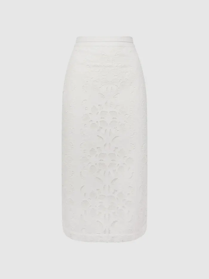 Reiss Skirts Immi Lace Coord Pencil Skirt White 8211 Women