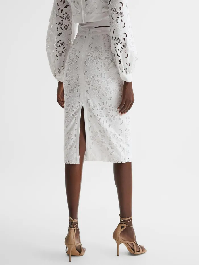 Reiss Skirts Immi Lace Coord Pencil Skirt White 8211 Women