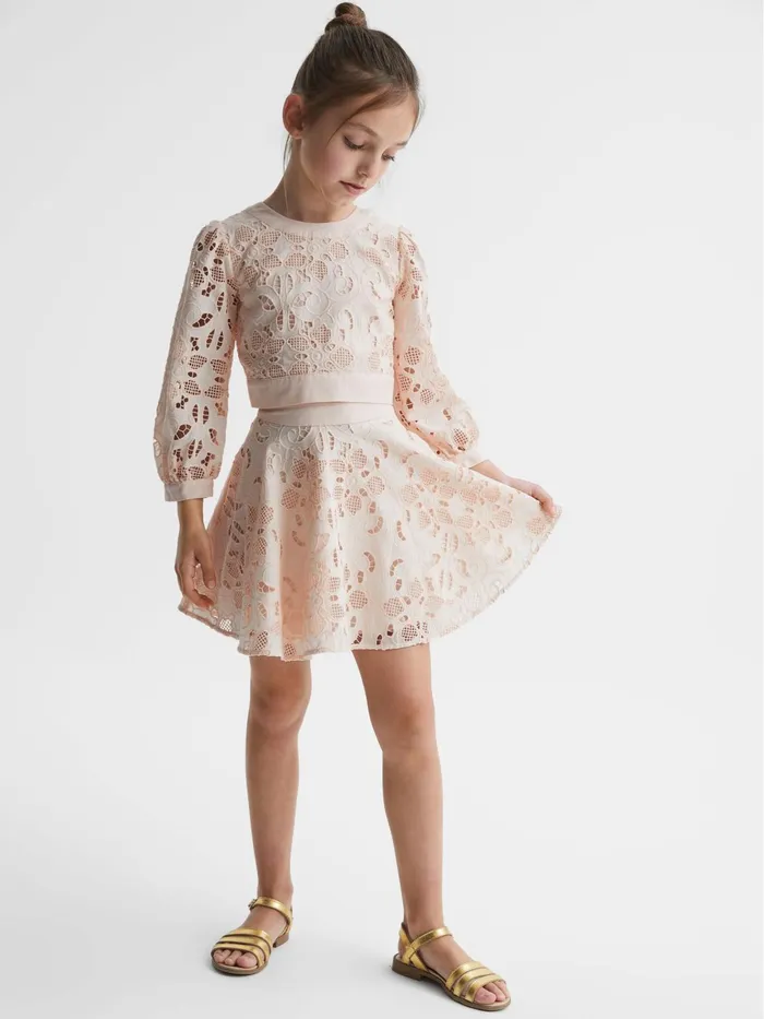 Reiss Skirts Nella High Rise Lace Skirt Pink 8211 Children
