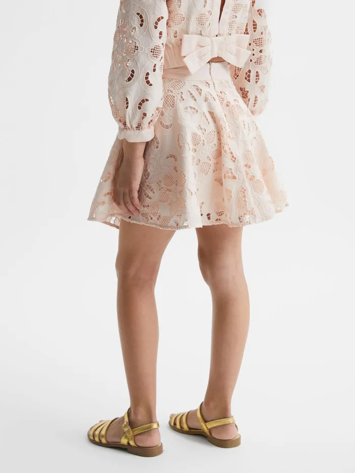 Reiss Skirts Nella High Rise Lace Skirt Pink 8211 Children