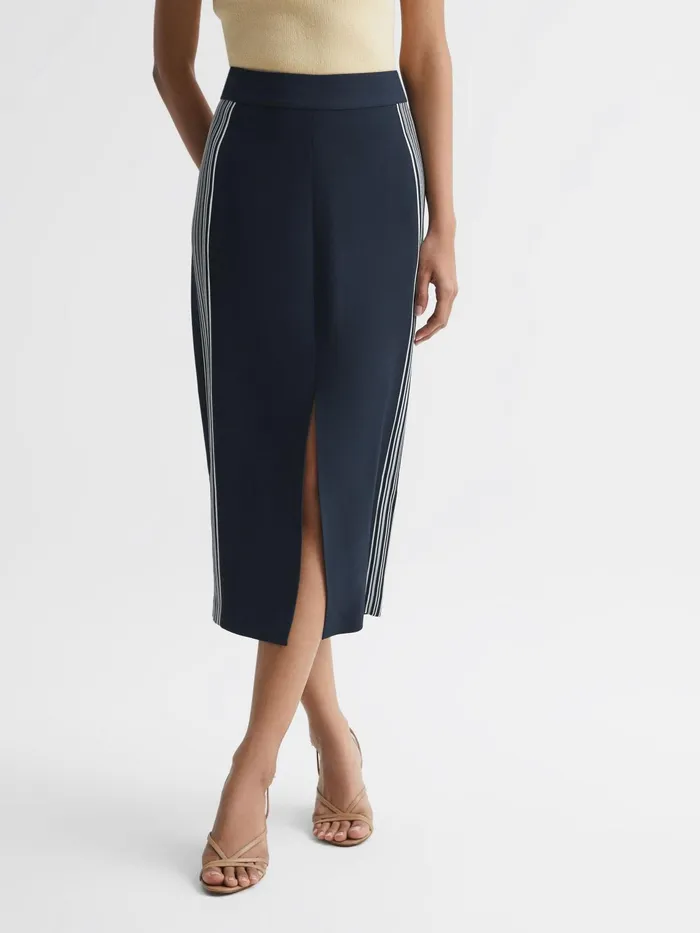 Reiss Skirts Pia High Rise Midi Pencil Skirt Navy 8211 Women