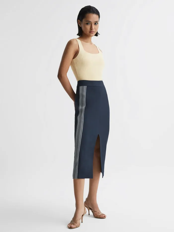 Reiss Skirts Pia High Rise Midi Pencil Skirt Navy 8211 Women