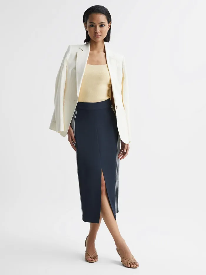 Reiss Skirts Pia High Rise Midi Pencil Skirt Navy 8211 Women