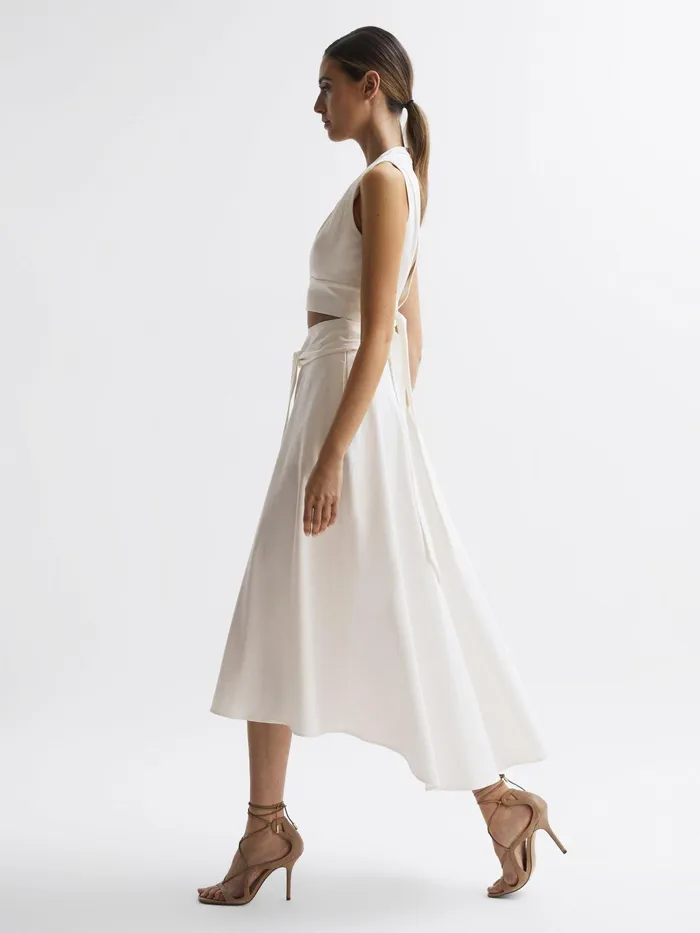 Reiss Skirts Rebecca Fitted High Rise Midi Skirt Nude 8211 Women