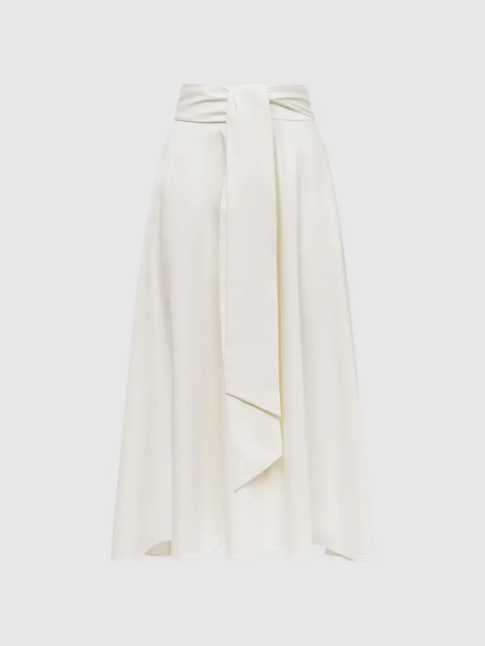 Reiss Skirts Rebecca Fitted High Rise Midi Skirt Nude 8211 Women