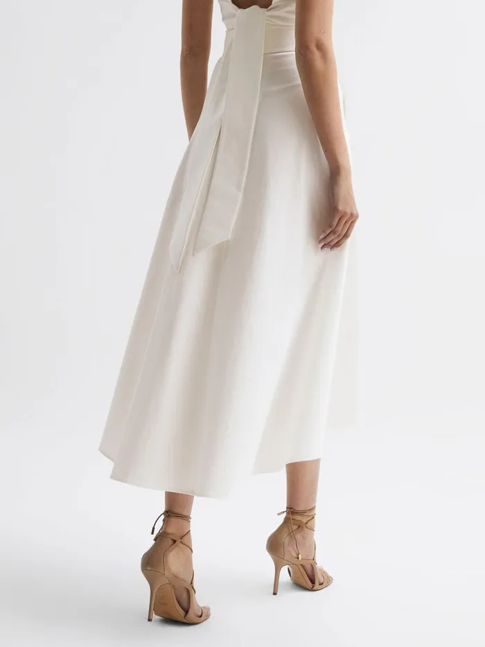 Reiss Skirts Rebecca Fitted High Rise Midi Skirt Nude 8211 Women