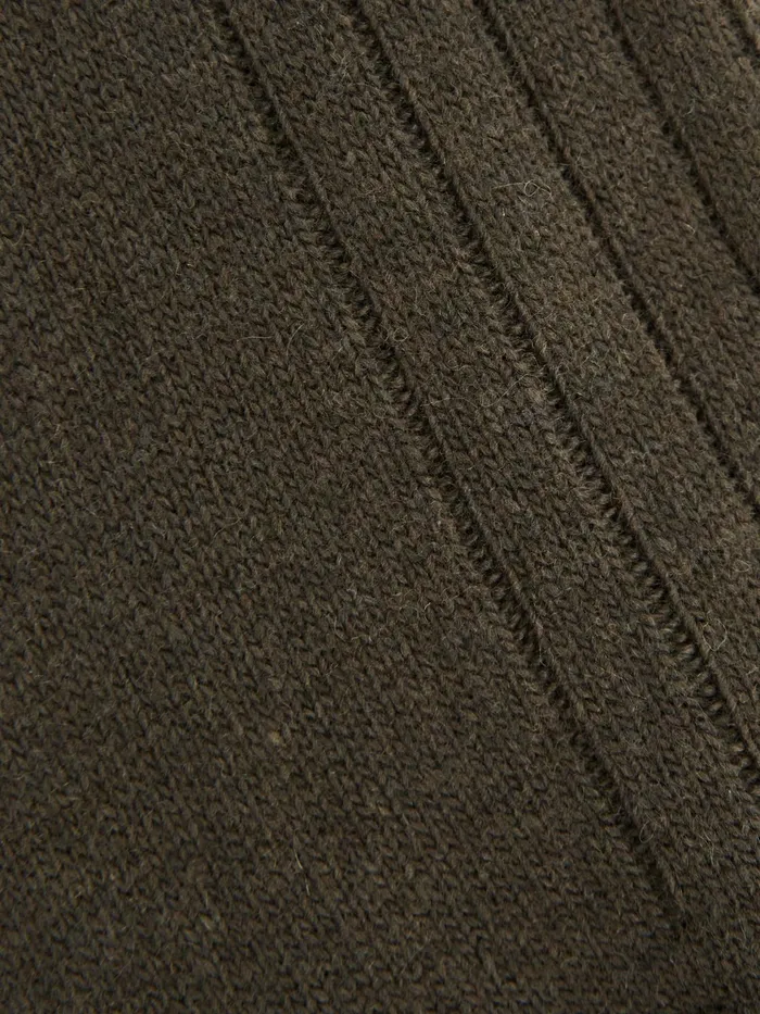Reiss Socks and Underwear Cirby WoolCashmere Blend Ribbed Socks Khaki 8211 Men