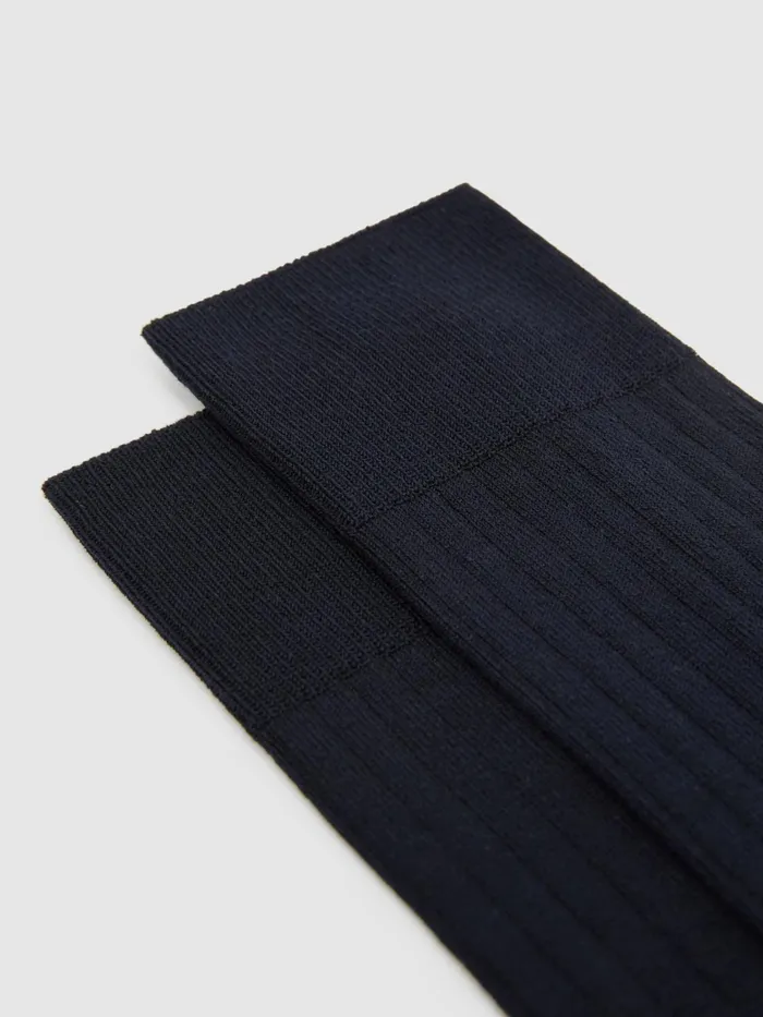 Reiss Socks and Underwear Fela Cotton Blend Socks Navy 8211 Men