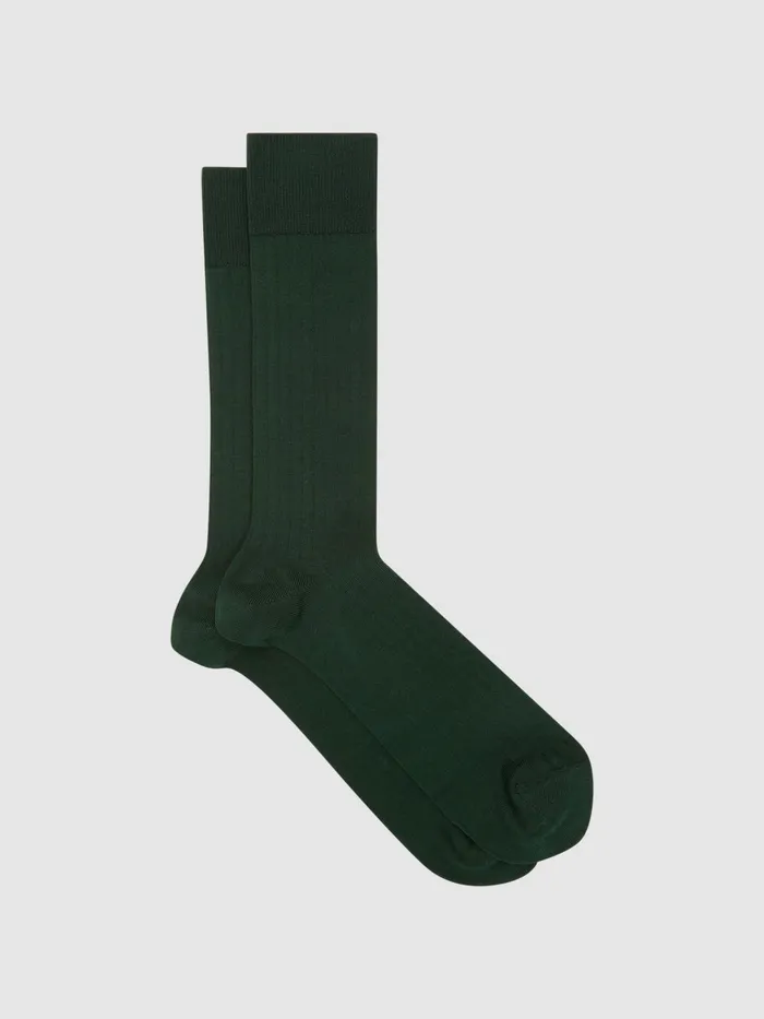 Reiss Socks and Underwear Fela Ribbed Socks Bottle Green 8211 Men