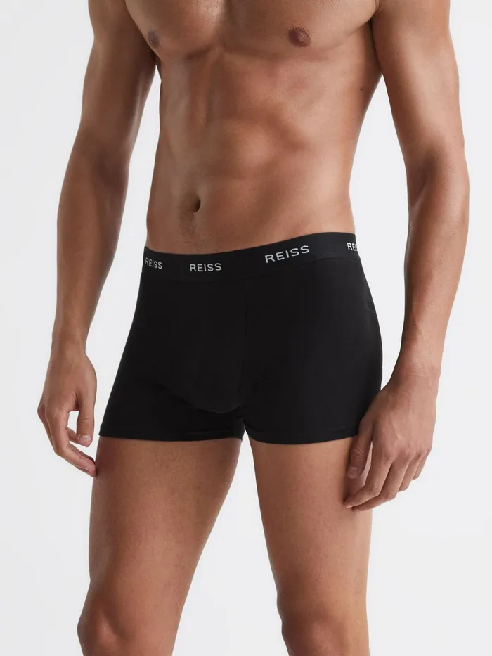 Reiss Socks and Underwear Heller Three Pack Organic Cotton Boxers Black 8211 Men