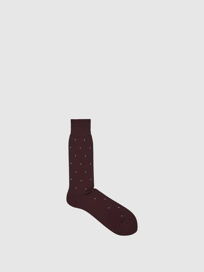 Reiss Socks and Underwear Mario Spot Polka Dot Socks Bordeaux 8211 Men