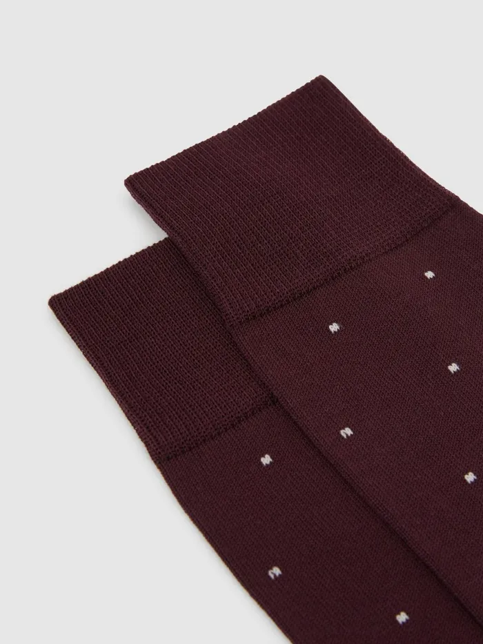 Reiss Socks and Underwear Mario Spot Polka Dot Socks Bordeaux 8211 Men