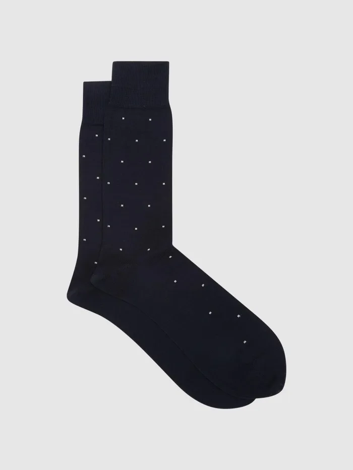 Reiss Socks and Underwear Mario Spot Polka Dot Socks Navy 8211 Men