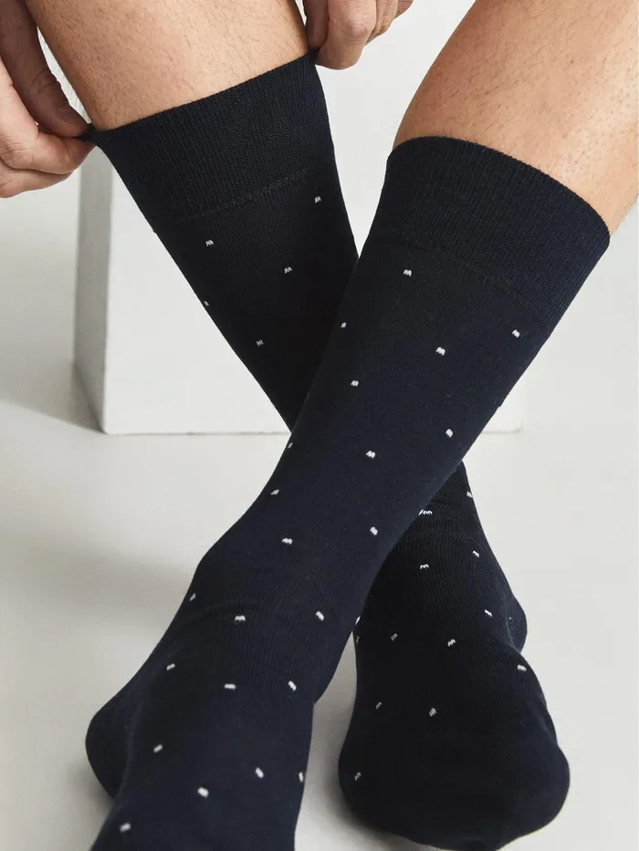 Reiss Socks and Underwear Mario Spot Polka Dot Socks Navy 8211 Men