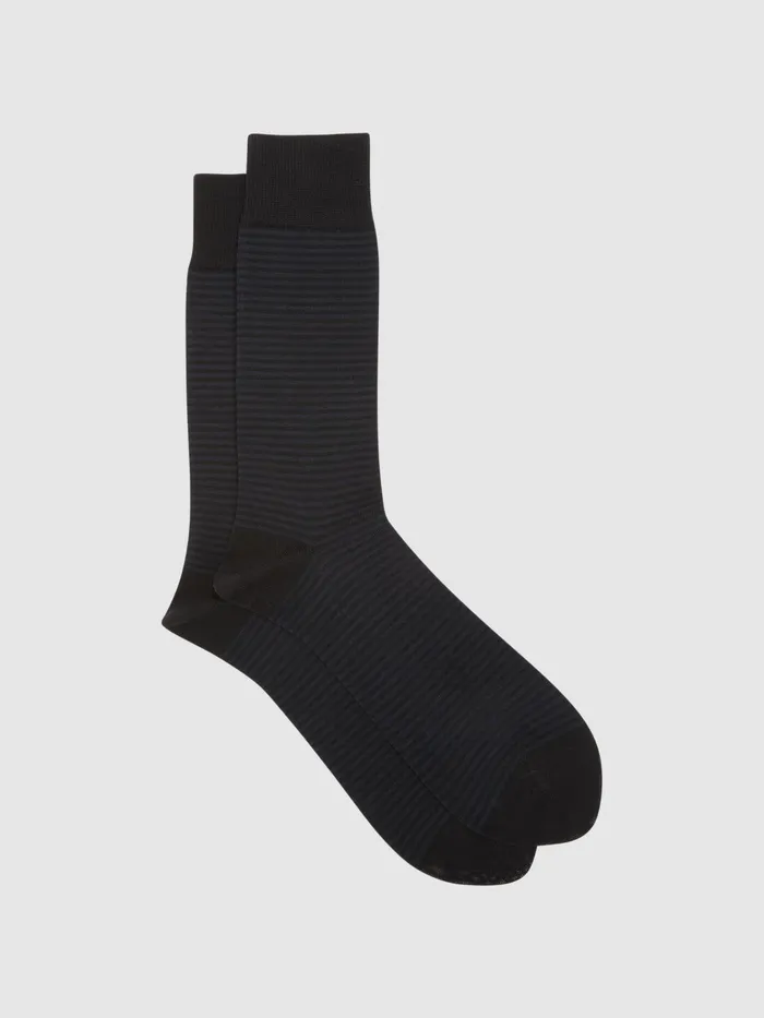 Reiss Socks and Underwear Mario Stripe Striped Socks Black 8211 Men
