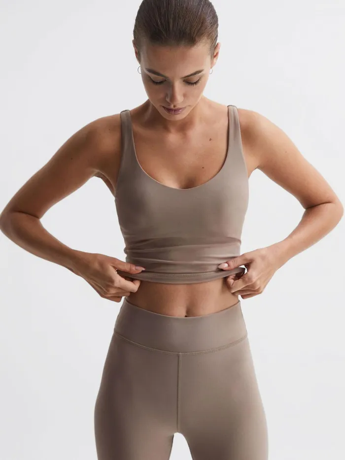 Reiss Socks and Underwear Peached Tess The Upside Cropped Scoop Neck Sports Top Light Brown 8211 Women Reiss Socks and Underwear Peached Tess The Upside Cropped Scoop Neck Sports Top Light Brown 8211 Women