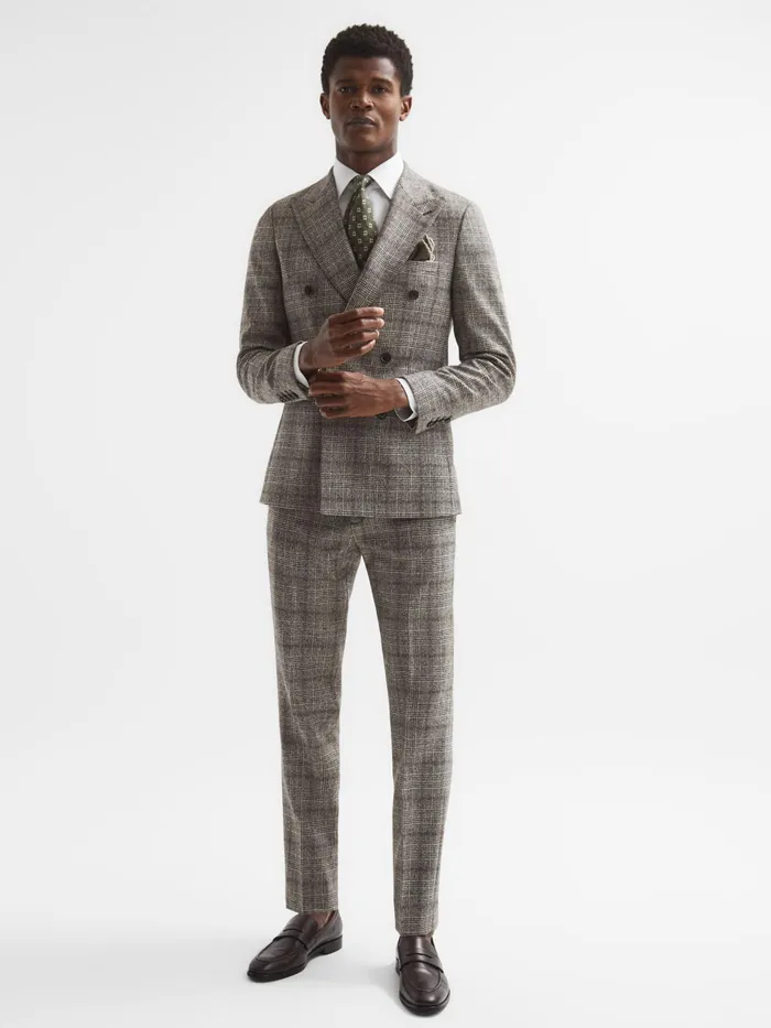 Reiss Suits and Tailoring Alfredo Slim Fit Prince Of Wales Check Trousers Brown 8211 Men