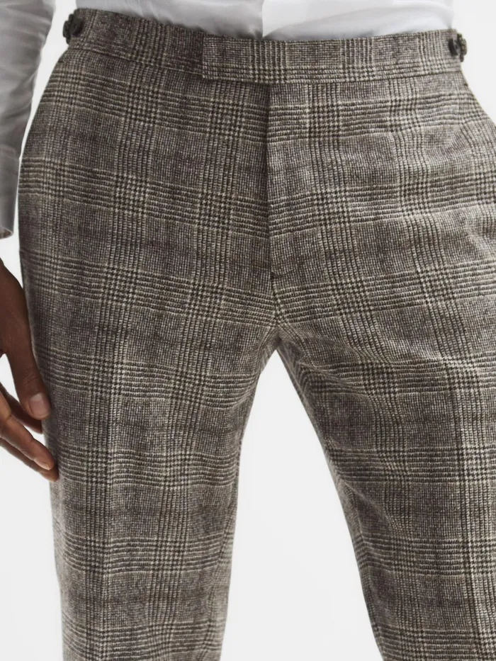 Reiss Suits and Tailoring Alfredo Slim Fit Prince Of Wales Check Trousers Brown 8211 Men