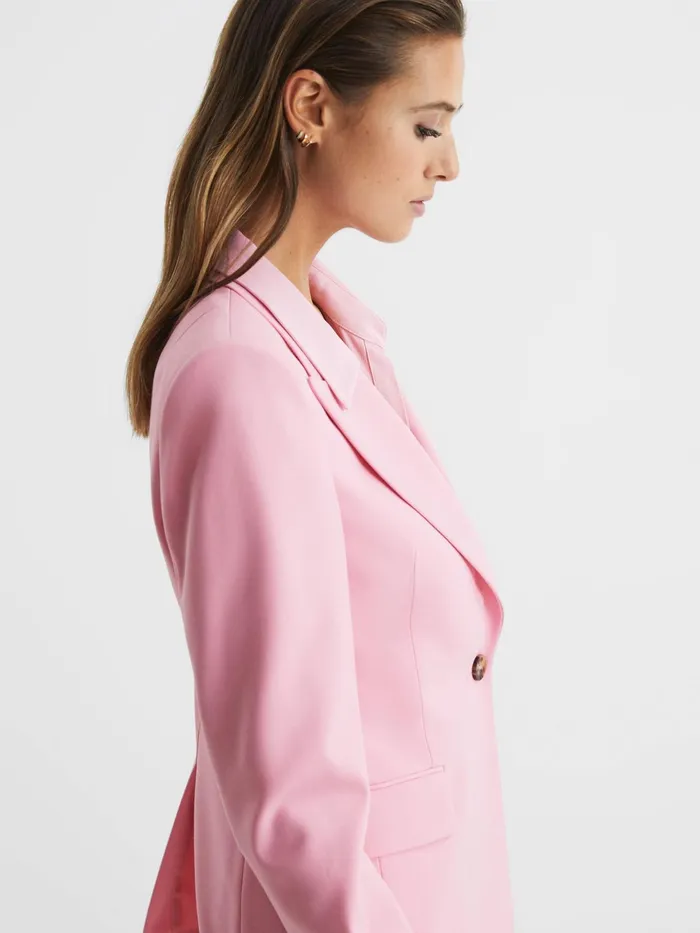 Reiss Suits and Tailoring Blair Single Breasted Wool Blend Blazer Pink 8211 Women
