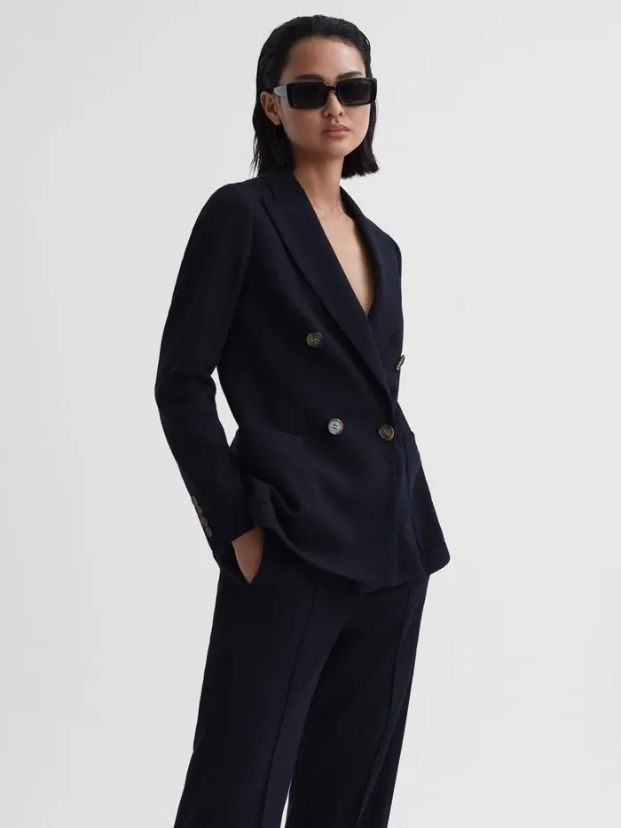 Reiss Suits and Tailoring Iria Double Breasted Wool Blend Blazer Navy 8211 Women Reiss Suits and Tailoring Iria Double Breasted Wool Blend Blazer Navy 8211 Women