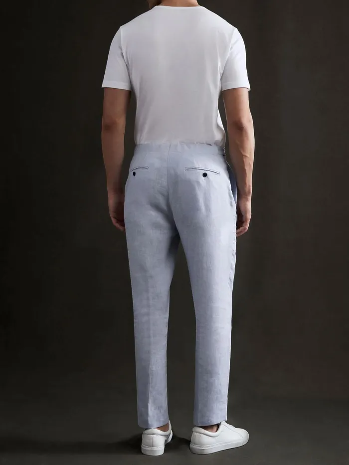 Reiss Suits and Tailoring Kin Linen Formal Trousers Soft Blue 8211 Men