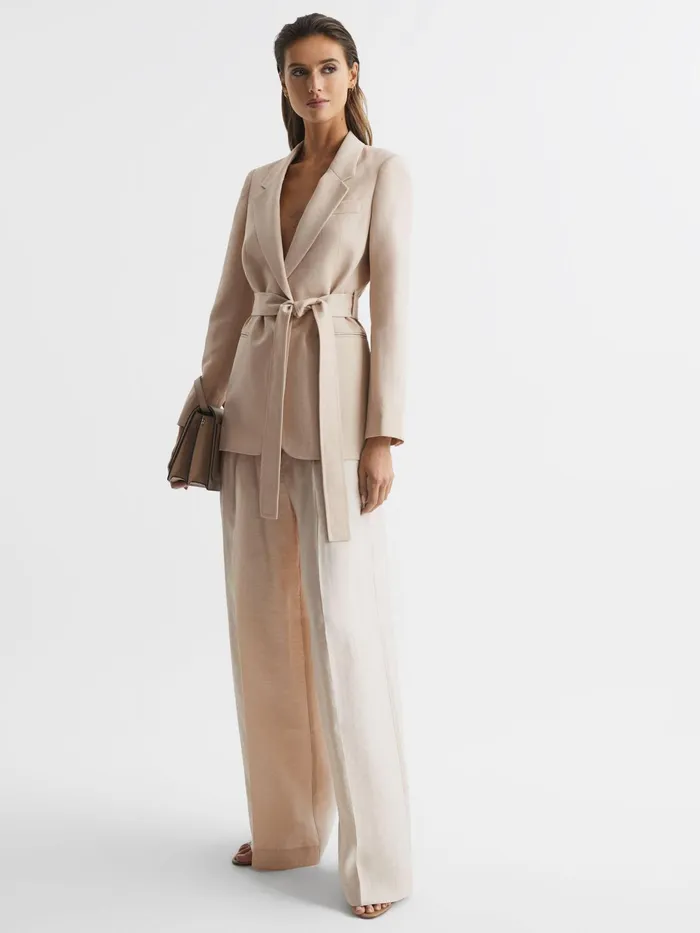 Reiss Suits and Tailoring Lylah Single Breasted Tie Front Blazer Neutral 8211 Women Reiss Suits and Tailoring Lylah Single Breasted Tie Front Blazer Neutral 8211 Women