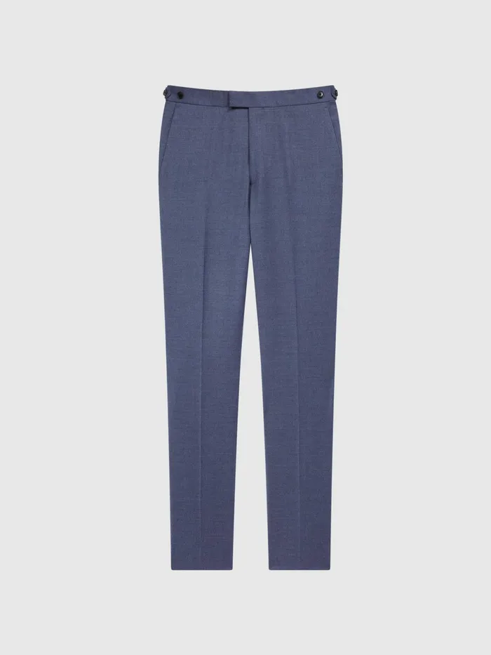 Reiss Suits and Tailoring Marquee Slim Fit Wool Blend Mixer Trousers Airforce Blue 8211 Men