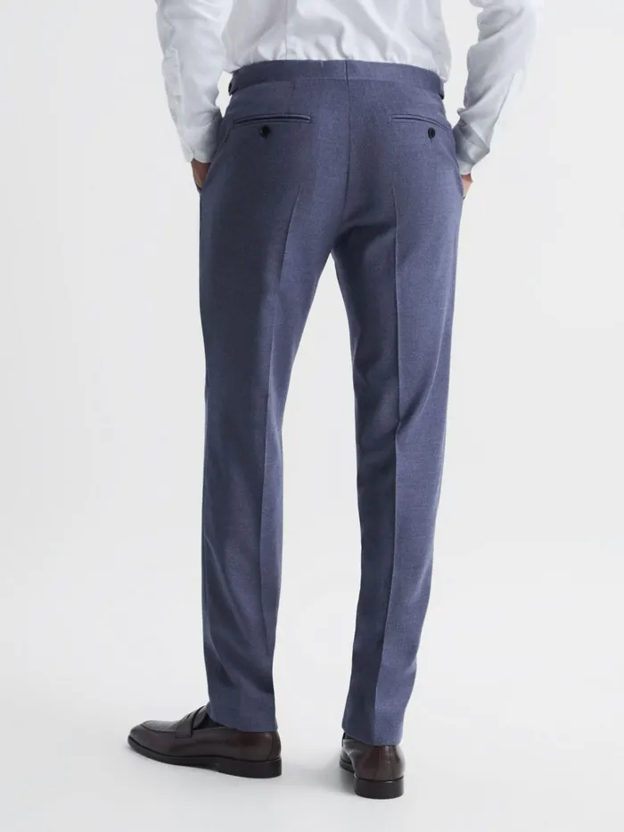 Reiss Suits and Tailoring Marquee Slim Fit Wool Blend Mixer Trousers Airforce Blue 8211 Men