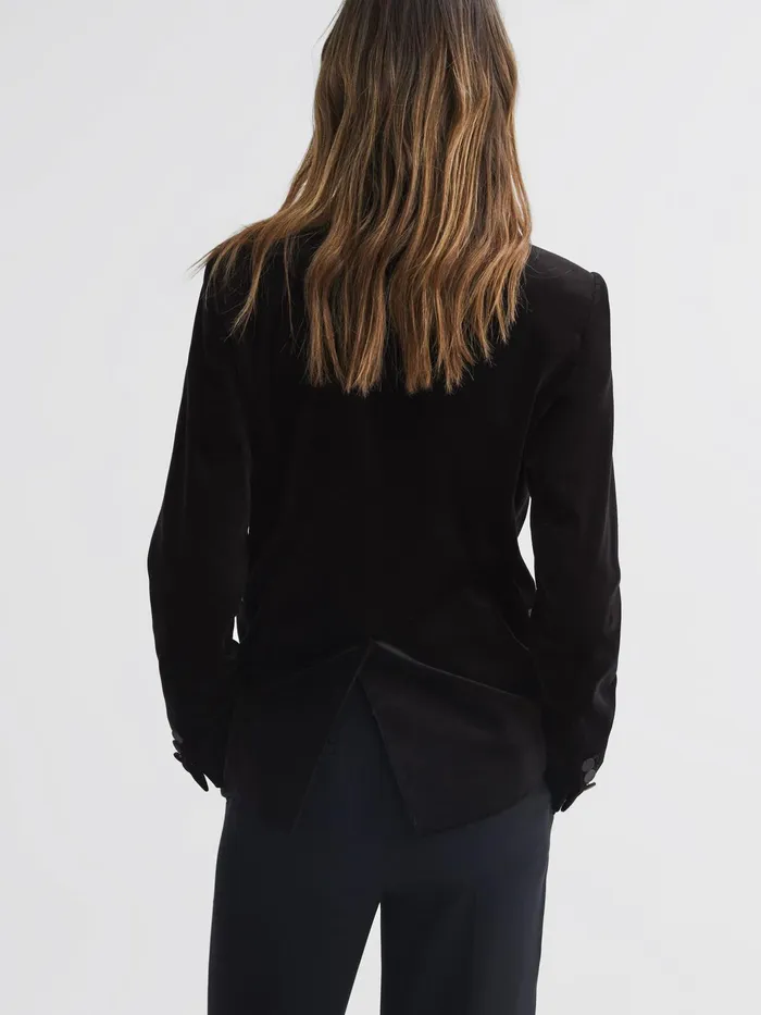 Reiss Suits and Tailoring Opal Single Breasted Velvet Blazer Black 8211 Women