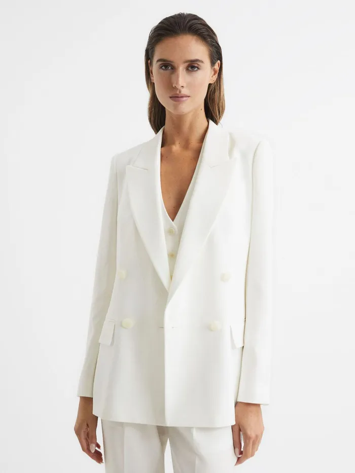 Reiss Suits and Tailoring Tatum Crepe Double Breasted Blazer White 8211 Women Reiss Suits and Tailoring Tatum Crepe Double Breasted Blazer White 8211 Women