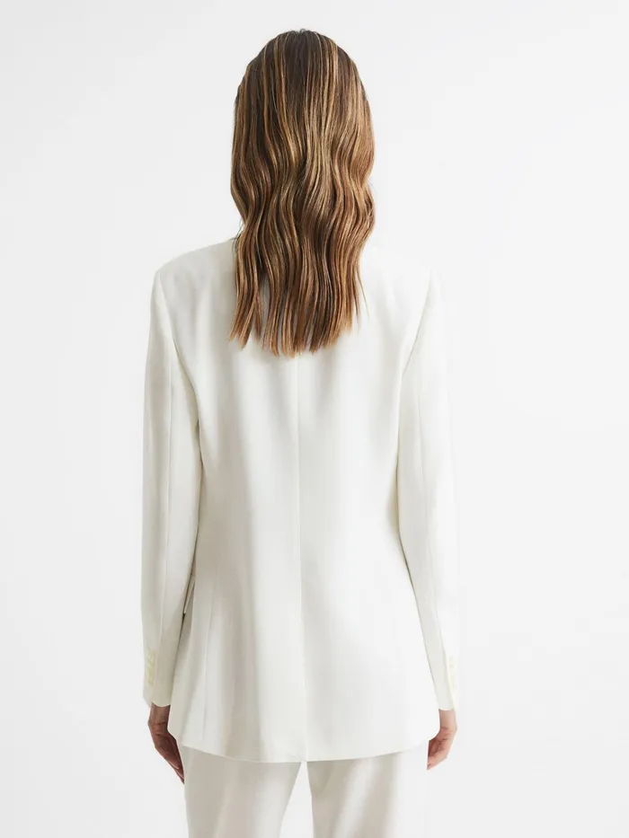 Reiss Suits and Tailoring Tatum Crepe Double Breasted Blazer White 8211 Women