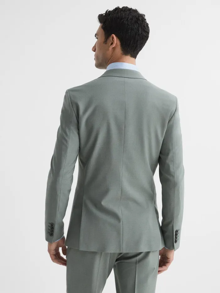 Reiss Suits and Tailoring Wish Slim Fit Single Breasted Wool Blend Blazer Sage 8211 Men