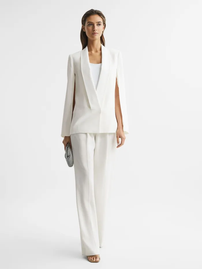 Reiss Suits and Tailoring Yana Tuxedo Cape Blazer Cream 8211 Women