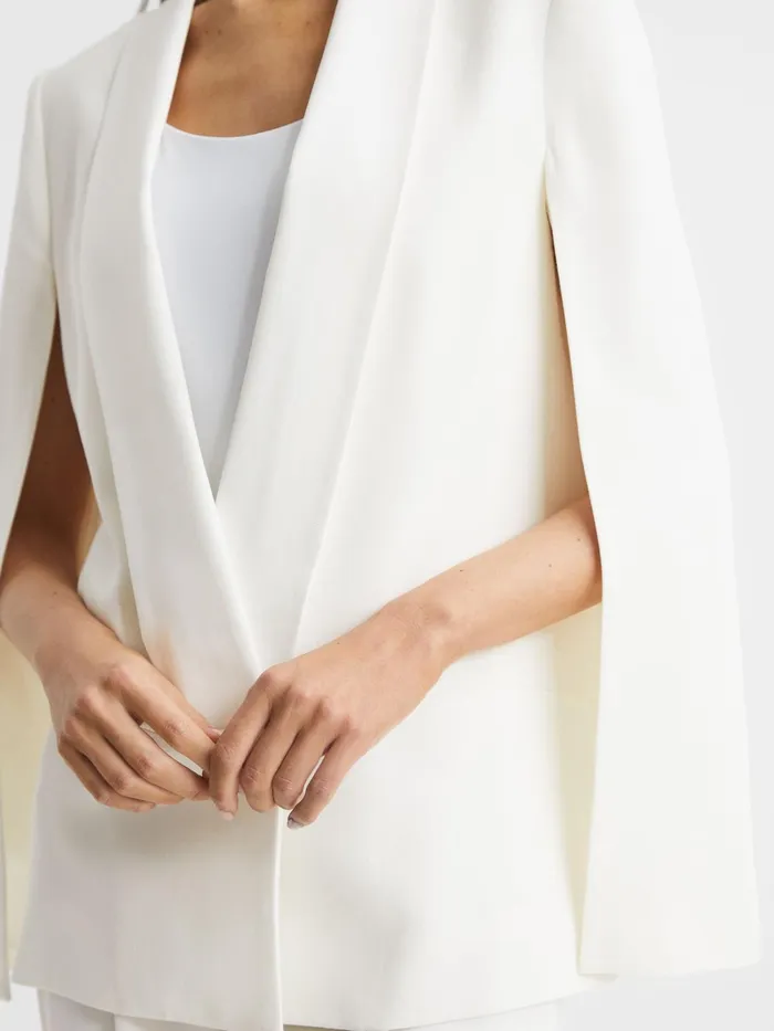 Reiss Suits and Tailoring Yana Tuxedo Cape Blazer Cream 8211 Women
