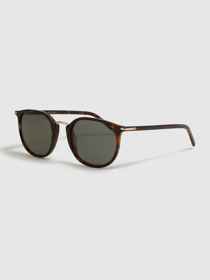 Reiss Sunglasses Adam Paige Vintage Round Acetate Frame Sunglasses Brown 8211 Men