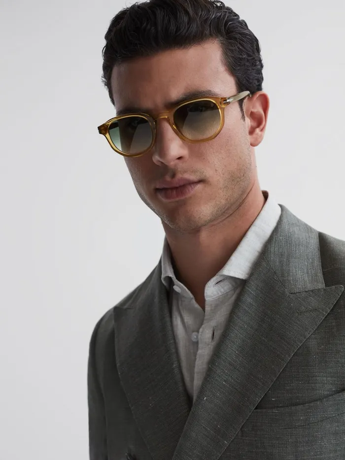 Reiss Sunglasses Eyewear By David Beckham Round Sunglasses Yellow 8211 Men