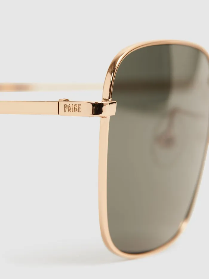 Reiss Sunglasses Harper Paige Square Metal Frame Sunglasses Gold 8211 Men