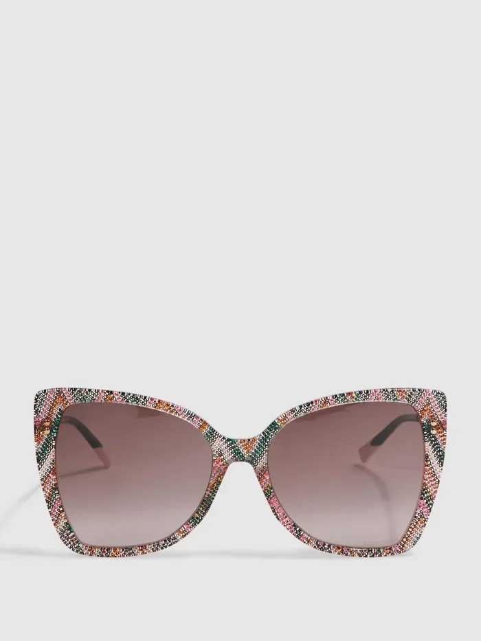 Reiss Sunglasses Missoni Eyewear Oversized Cat Eye Sunglasses Pinkgreen 8211 Women