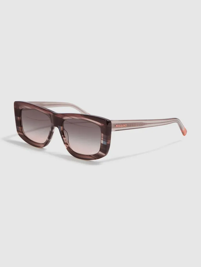 Reiss Sunglasses Missoni Eyewear Rectangular Striped Sunglasses Brown 8211 Women