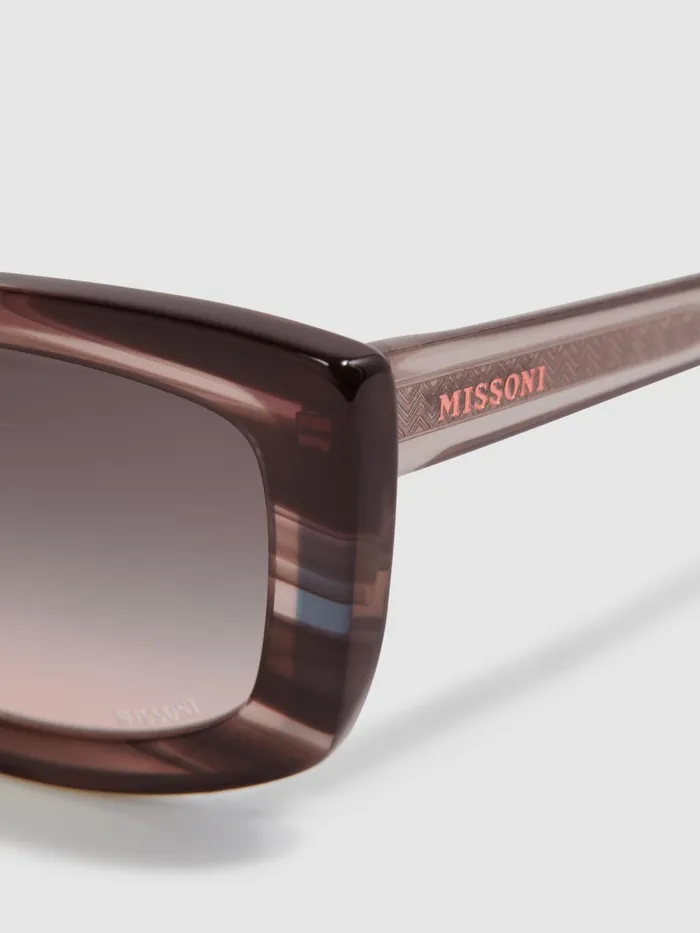 Reiss Sunglasses Missoni Eyewear Rectangular Striped Sunglasses Brown 8211 Women