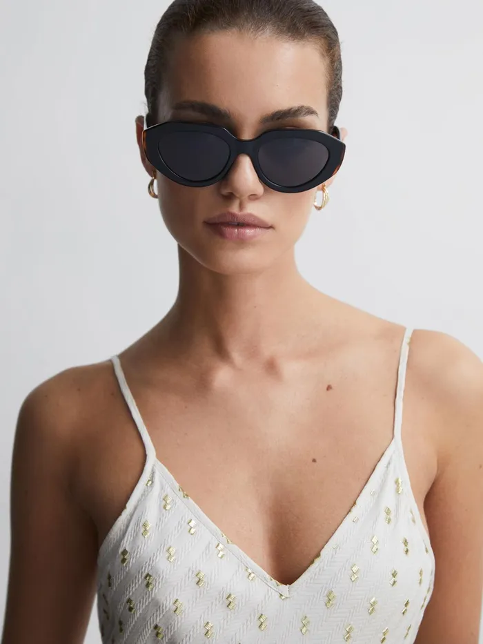 Reiss Sunglasses Missoni Eyewear Rounded Cat Eye Sunglasses Black 8211 Women