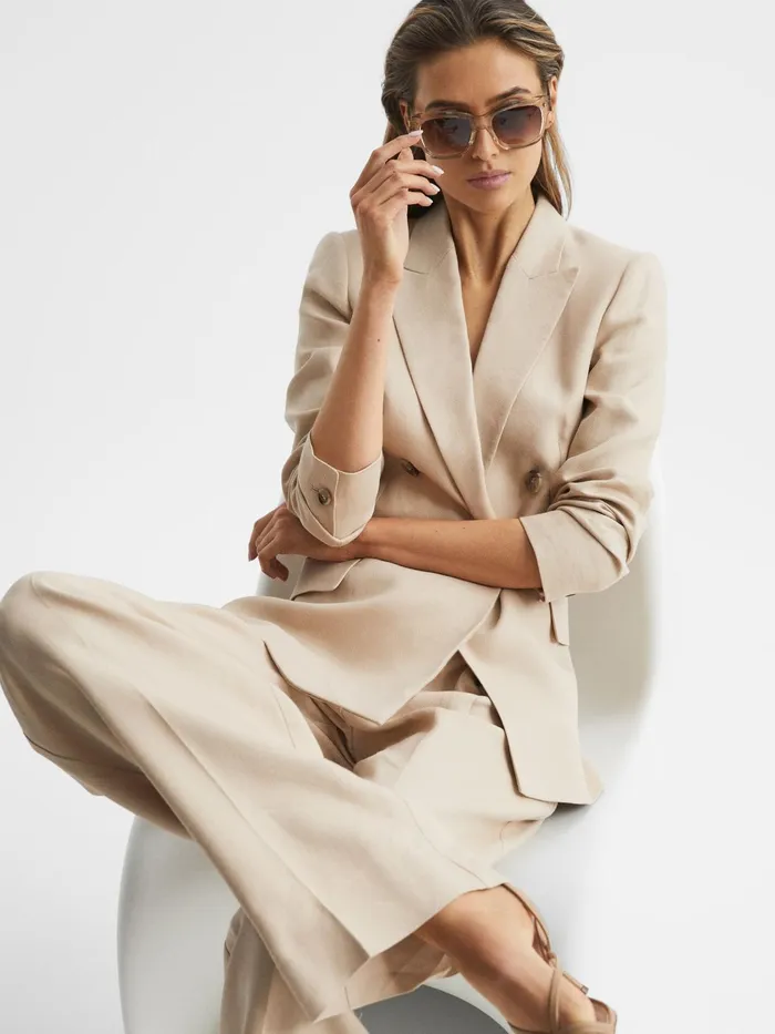 Reiss Sunglasses Seven Chimi Large Frame Acetate Sunglasses Ecru 8211 Women