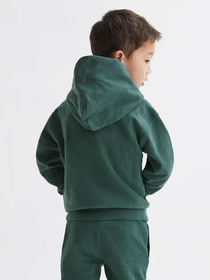 Reiss Sweats and Hoodies Alexander Oversized Cotton Jersey Hoodie Midnight Green 8211 Children