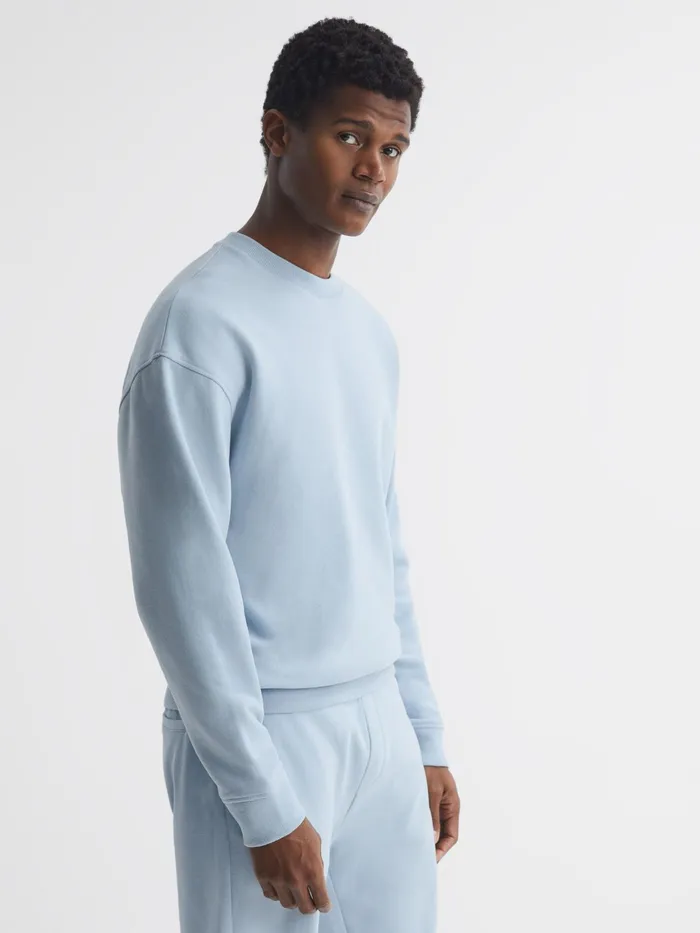 Reiss Sweats and Hoodies Alistar Oversized Garment Dye Sweatshirt Ice Blue 8211 Men Reiss Sweats and Hoodies Alistar Oversized Garment Dye Sweatshirt Ice Blue 8211 Men