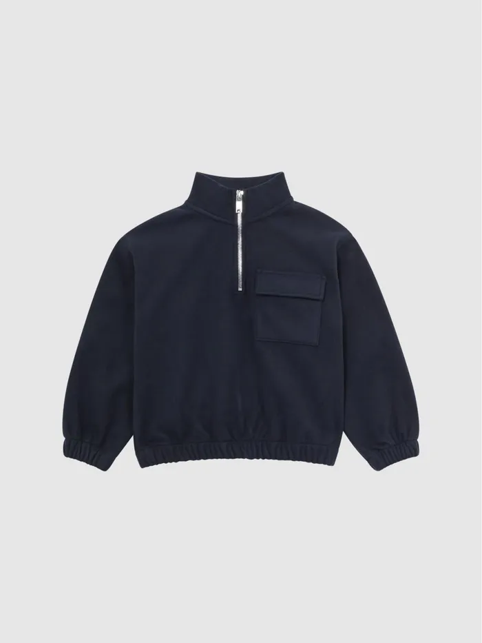Reiss Sweats and Hoodies Conrad Micro Fleece Half Zip Jumper Navy 8211 Children