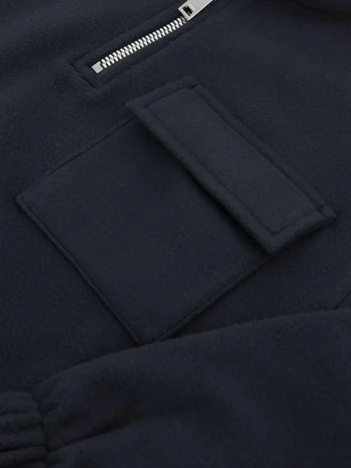 Reiss Sweats and Hoodies Conrad Micro Fleece Half Zip Jumper Navy 8211 Children