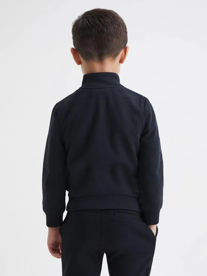 Reiss Sweats and Hoodies Flintoff Funnel Neck Quilted Hybrid Jacket Navy 8211 Children