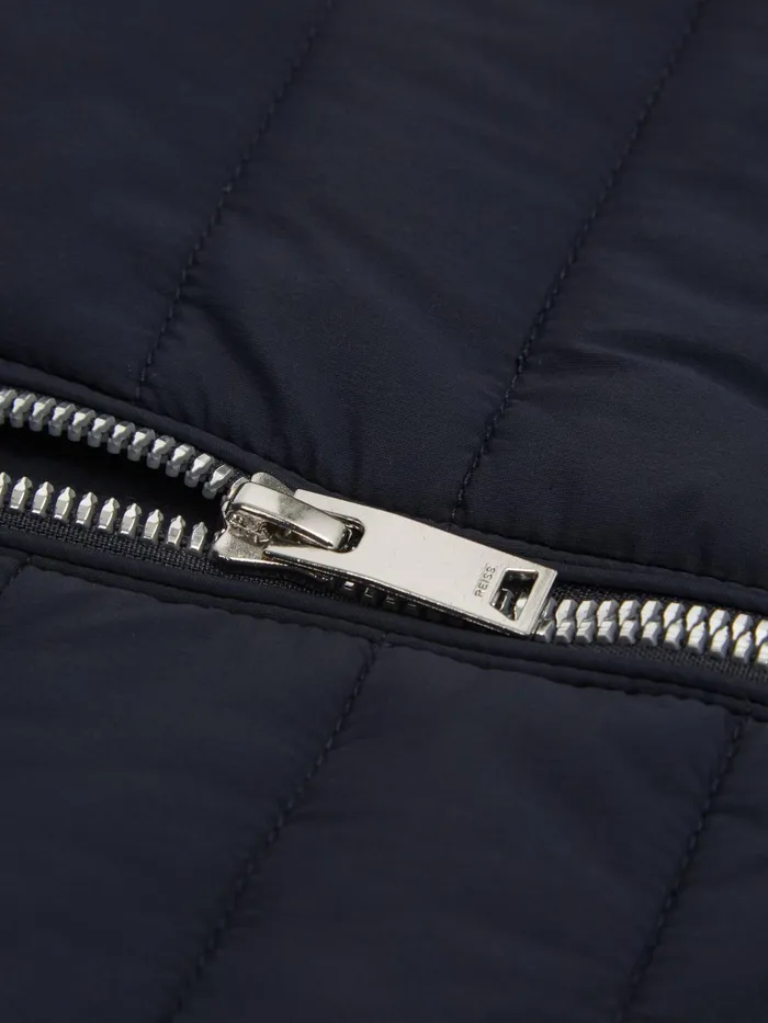 Reiss Sweats and Hoodies Flintoff Funnel Neck Quilted Hybrid Jacket Navy 8211 Children