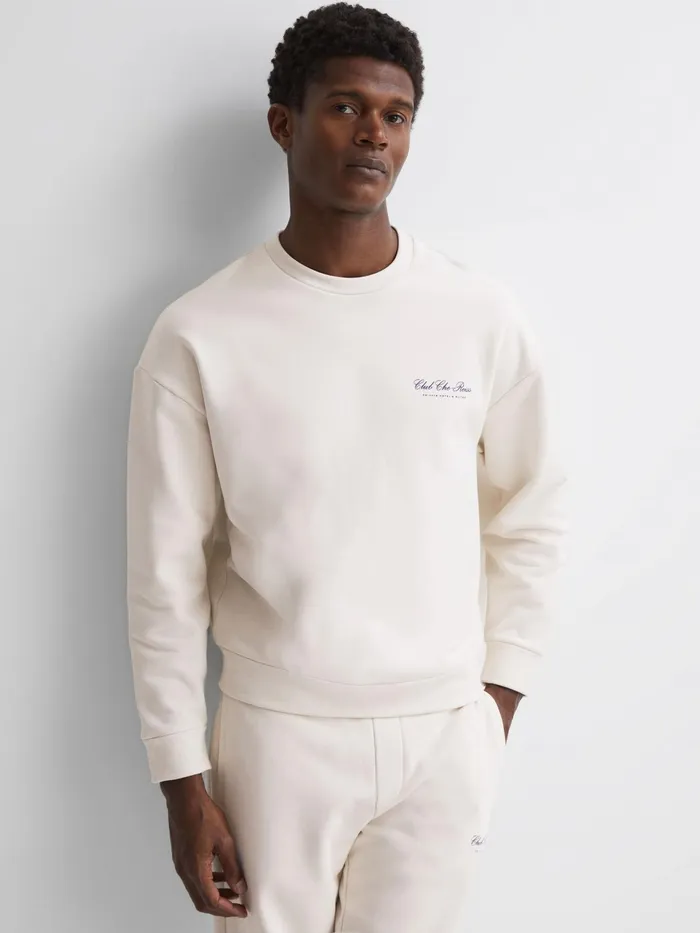 Reiss Sweats and Hoodies Hills Reiss Ch Motif Cotton Sweatshirt Off White 8211 Men Reiss Sweats and Hoodies Hills Reiss Ch Motif Cotton Sweatshirt Off White 8211 Men
