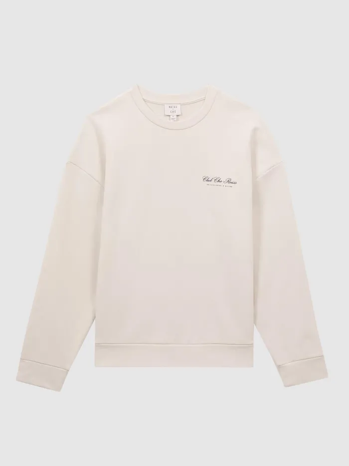 Reiss Sweats and Hoodies Hills Reiss Ch Motif Cotton Sweatshirt Off White 8211 Men